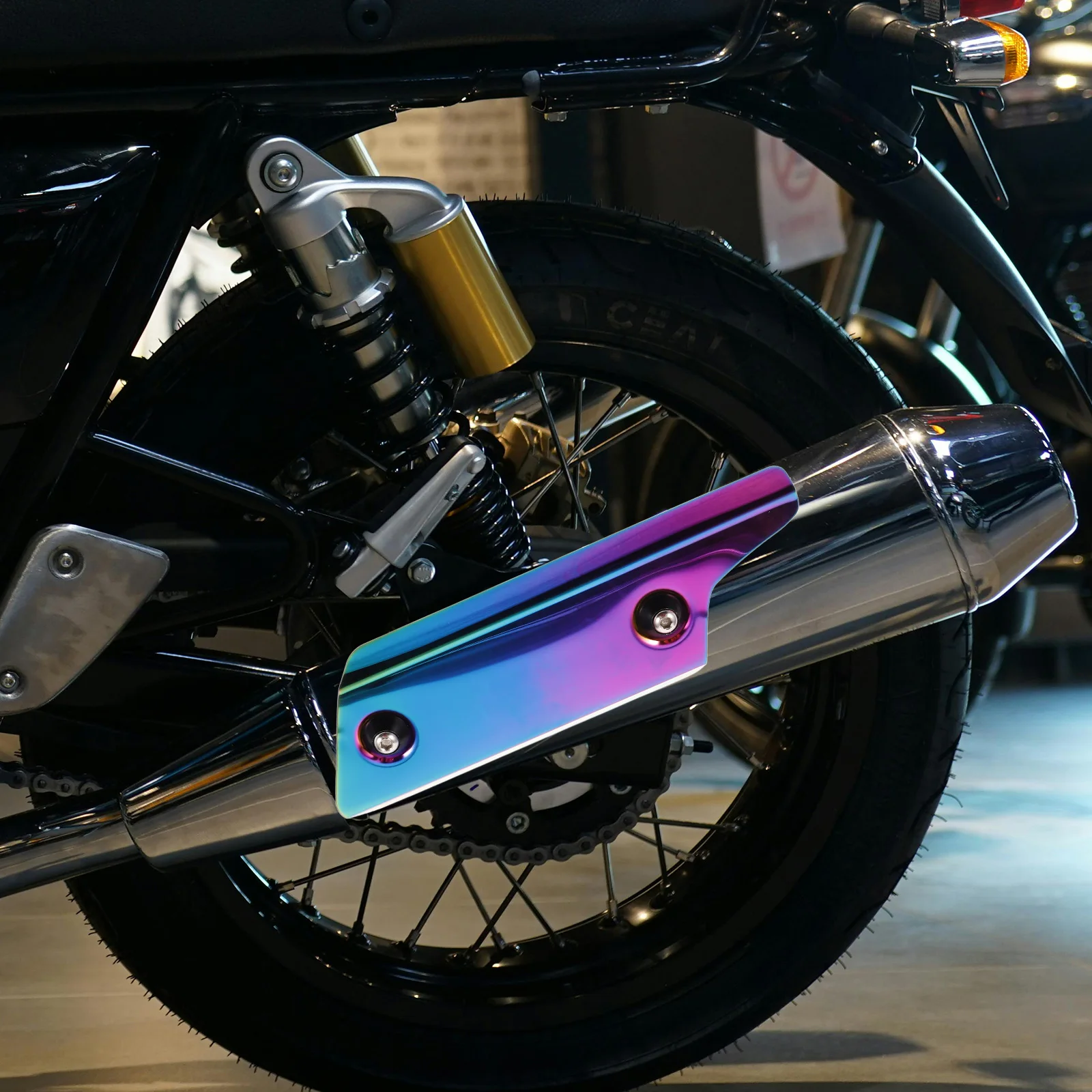 

Motorcycle Exhaust Heat Shield Cover Small Hex Blue Anti Scald Stainless Steel Thermal Protector For Muffler Exhaust