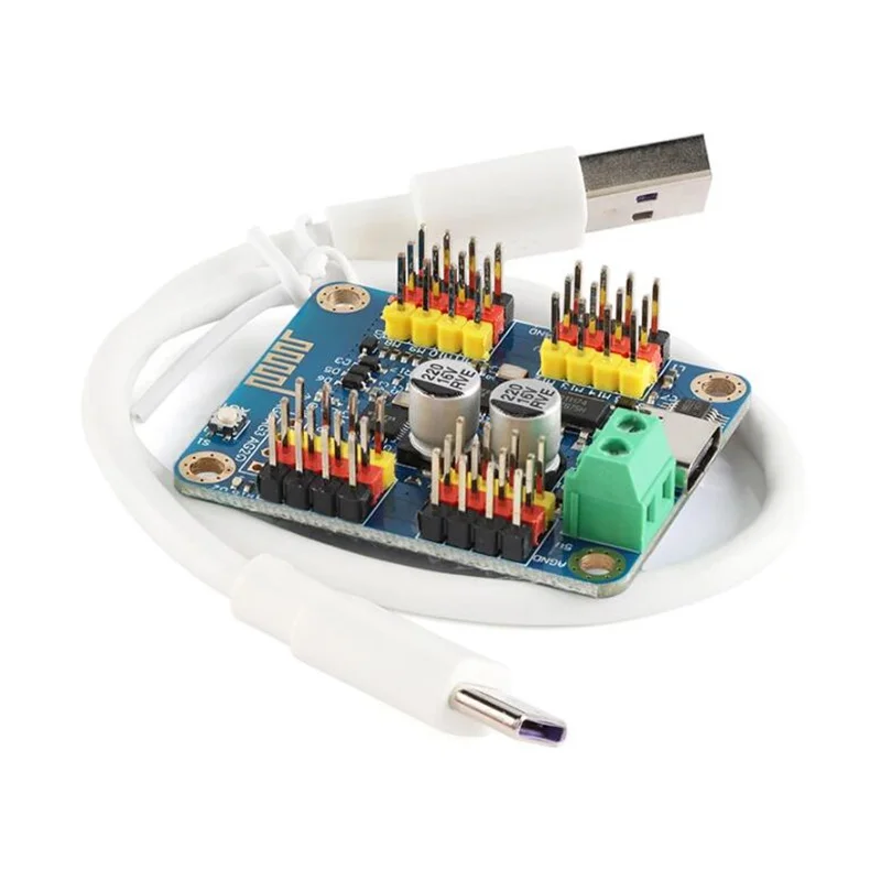 16 Channels Servo Motor Controller Driver Board Smart Car Robot High Accrrancy MCU Software