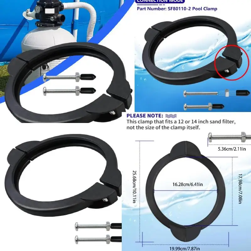 

Sand Filter Pump Clamp Pool Pump Clamp Ring Belt Swimming Pool Pump Clamp Belt Sand Filter Valve Clamp Ring Replacement
