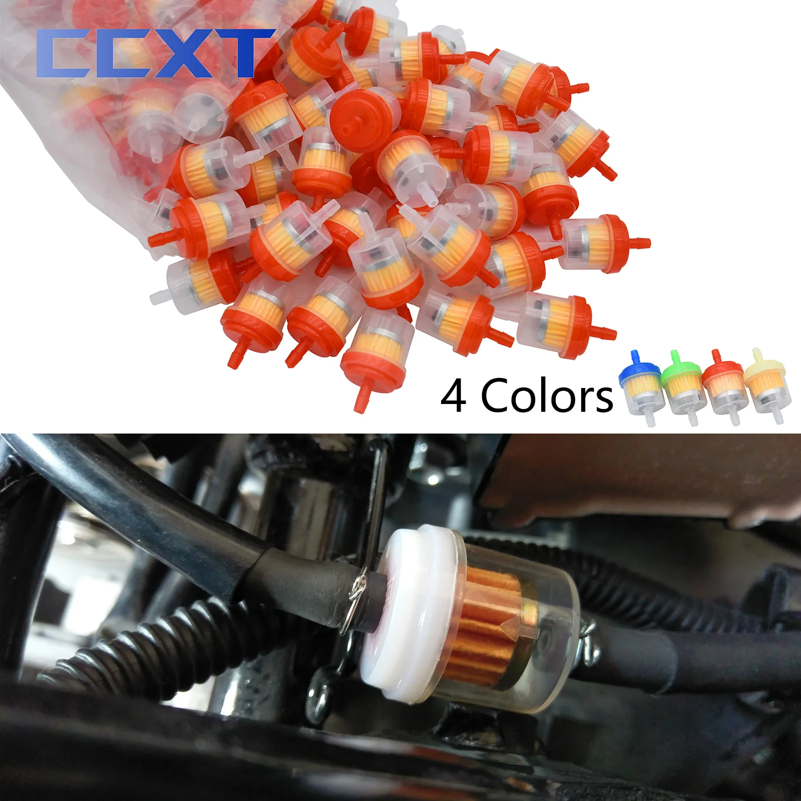 รถจักรยานยนต์ ATV สกูตเตอร์ 100 ชิ้นแก๊สกรองน้ํามันเชื้อเพลิงเบนซินสําหรับ Yamaha Honda KTM Kawasaki Suzuki GasGas EC EX MC Universal