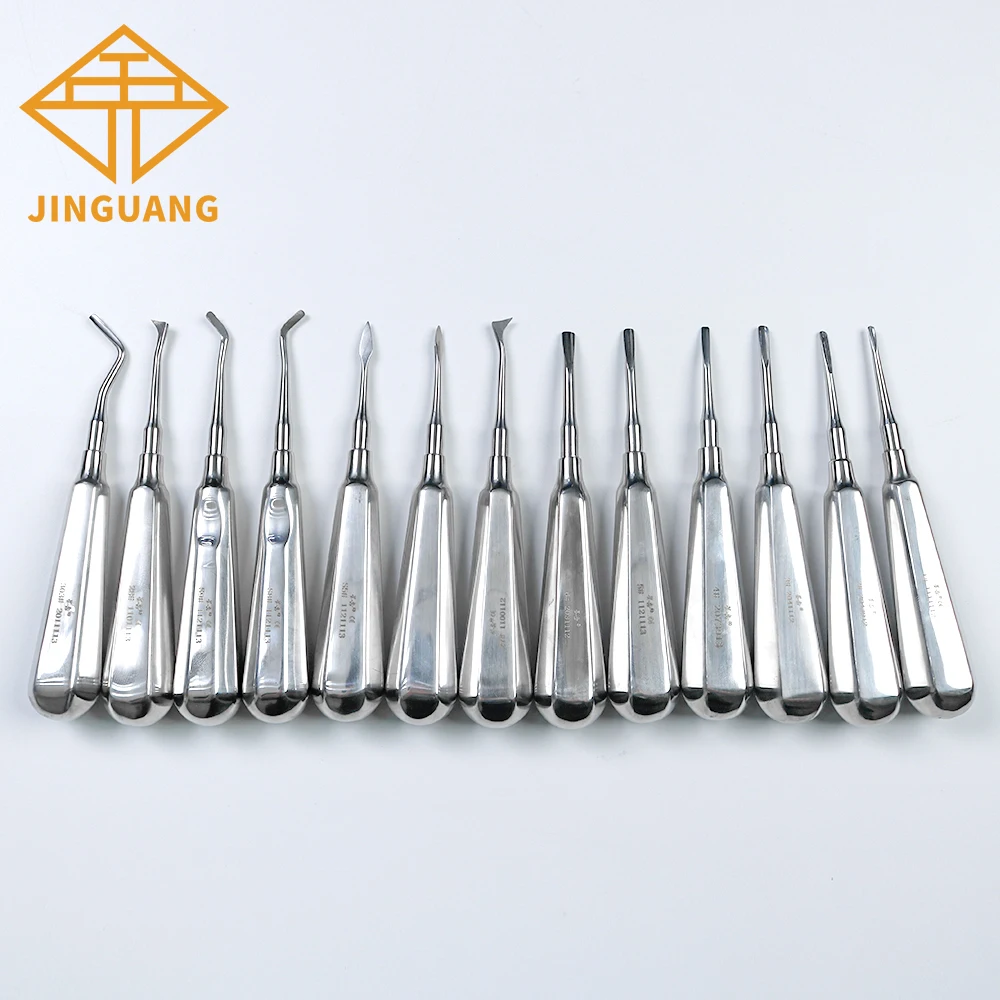 1pc Stainless Steel Dental Elevator Teeth Clareador Curved Root Hexagon Handle Dentist Surgical Instrument Tools