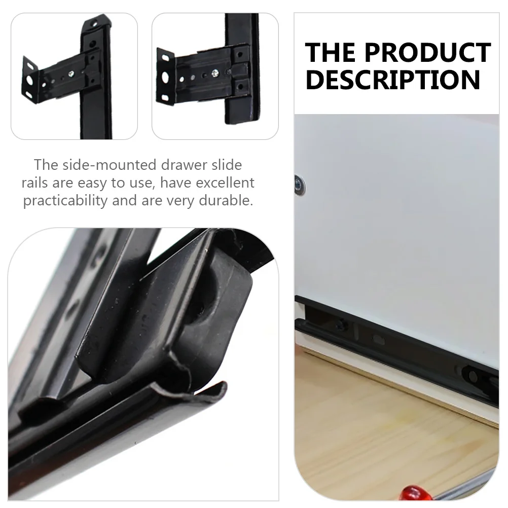 

1Pair Keyboard Slide Rails Rust Resistant Cold Rolled Steel Drawer Slide Rail Furniture Track Smooth Quiet Extension Bearing