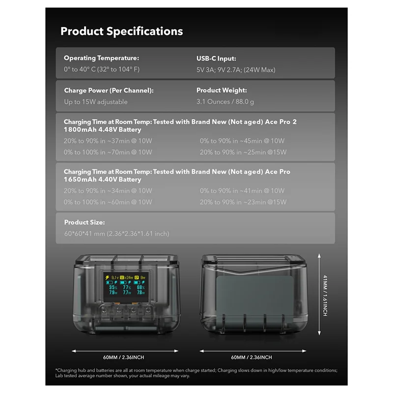 ABDE-For Insta360 Acepro2 Fast Charging Charging Stand Acepro Smart Charging Butler Triple Charging Charger