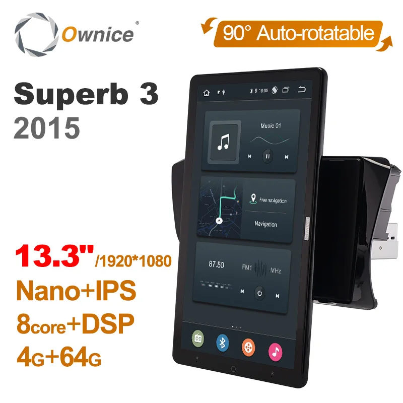 

1920*1080 Nano Ownice Android 12.0 for Skoda Superb 3 2015 Car Radio Video Audio head Unit 13.3" IPS Rotatable 360 8G 256G