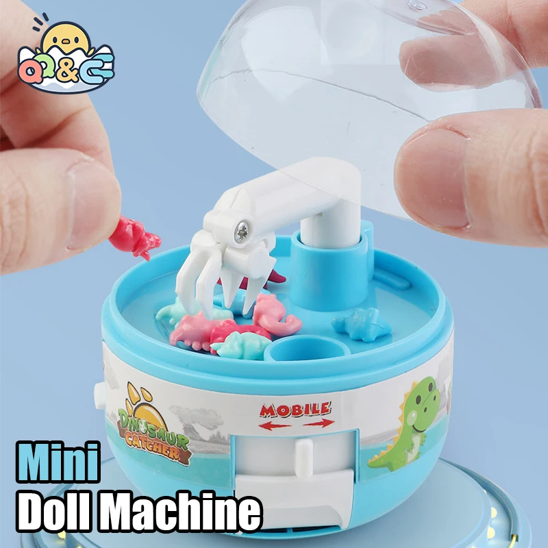 Doll Claw Machine Toy for Kids 4/8 Tiny Stuff Capsule Mini Cartoon Children's Grab Dinosaur Machines Play Games Crane Toys Gifts