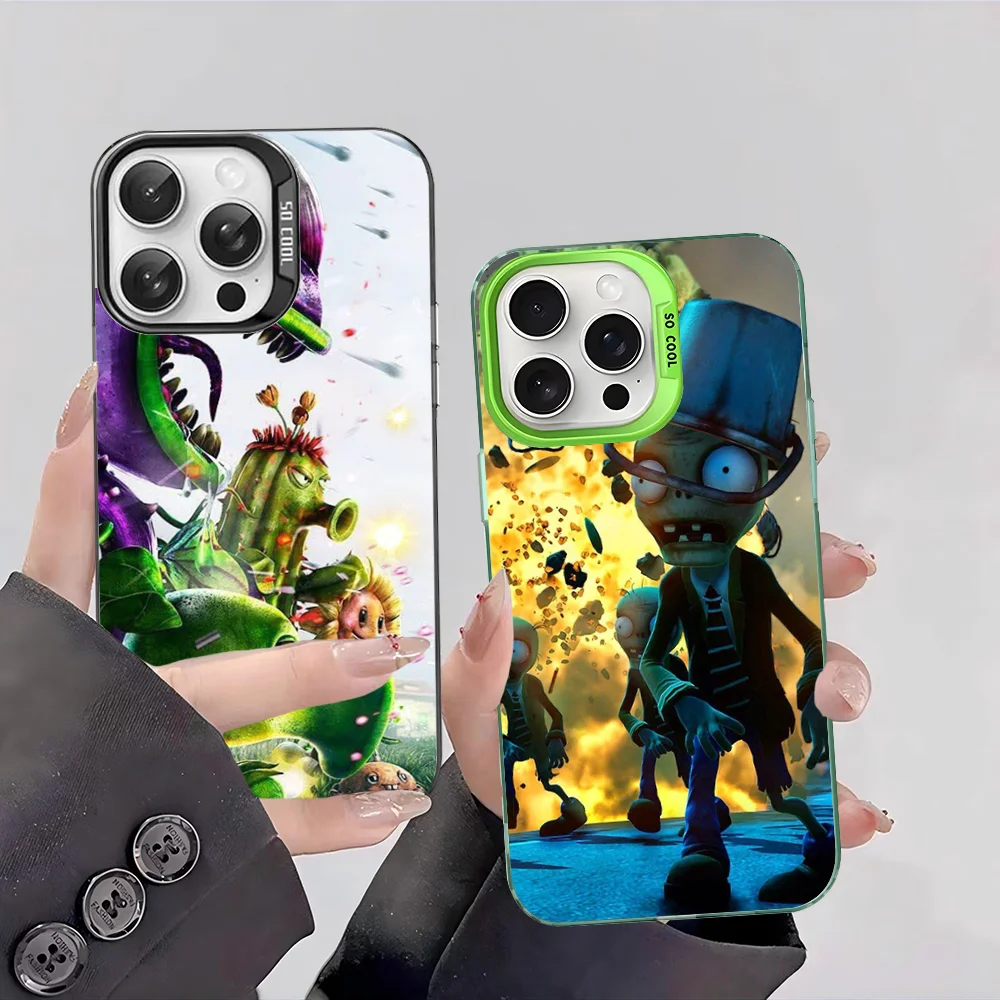 Game P-Plants Vs Z-Zombies Phone Case For IPhone 16 15 14 13 12 11 Pro Max X XR XSMAX 8 7 Plus Matte Shockproof Back Cover