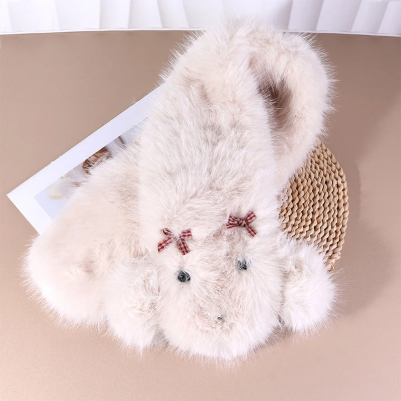 Plush Scarf Faux Rabbit Fur Thickened Soft Scarves Cartoon Autumn Winter Cold Resistant Women Neck Warmer Collar Scarf
