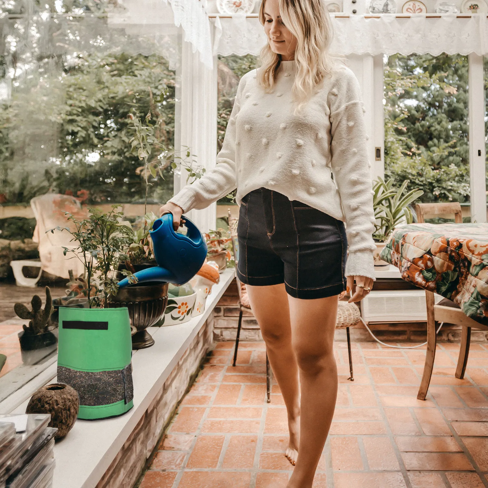 

Мешок для выращивания картофеля на 7 галлонов из нетканого материала, прочный, дышащий, для выращивания овощей, для использования в помещении и на улице, сумка для хранения растений