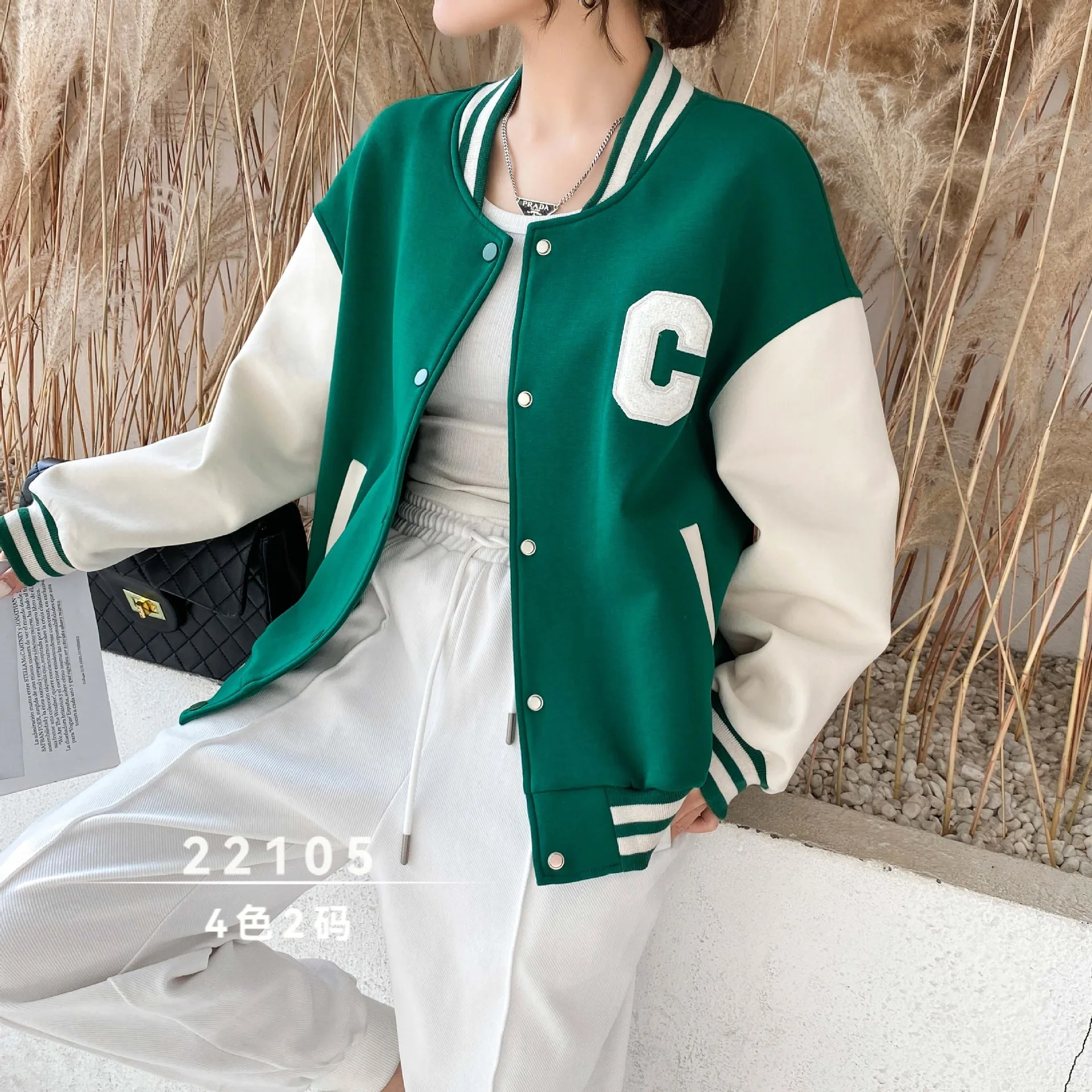 2023 Spring Autumn Women Jacket New Fashion K-pop Baseball Uniform High Street Loose Jackets Coats