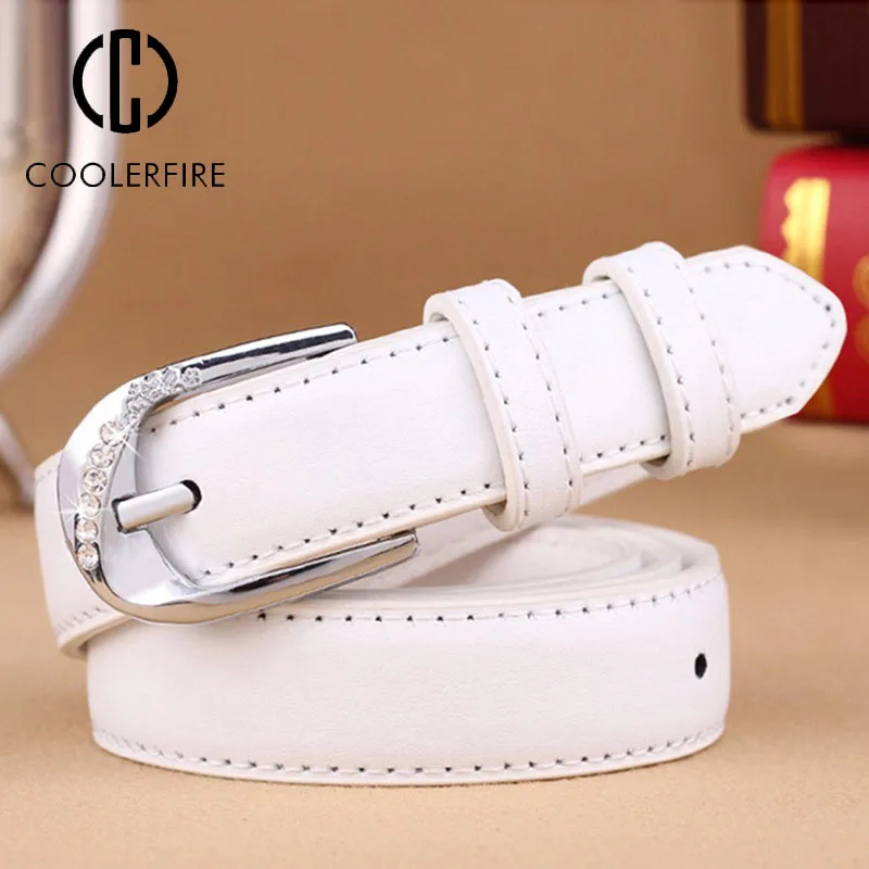 

Women's Trousers Belt PU Leather Trend White Belt Fashion High Quality Trouser Belt Solid Vintage Pin Buckle Ladies Strap DT067