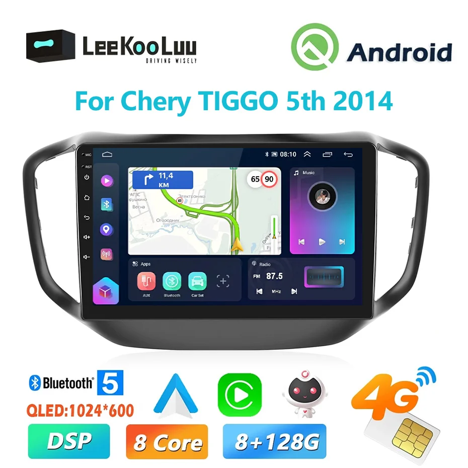 LeeKooLuu Carplay Android Auto Radio 2Din Car Stereo For Chery TIGGO 5th 2014 (Russian version) GPS Multimedia Player 4G WiFi