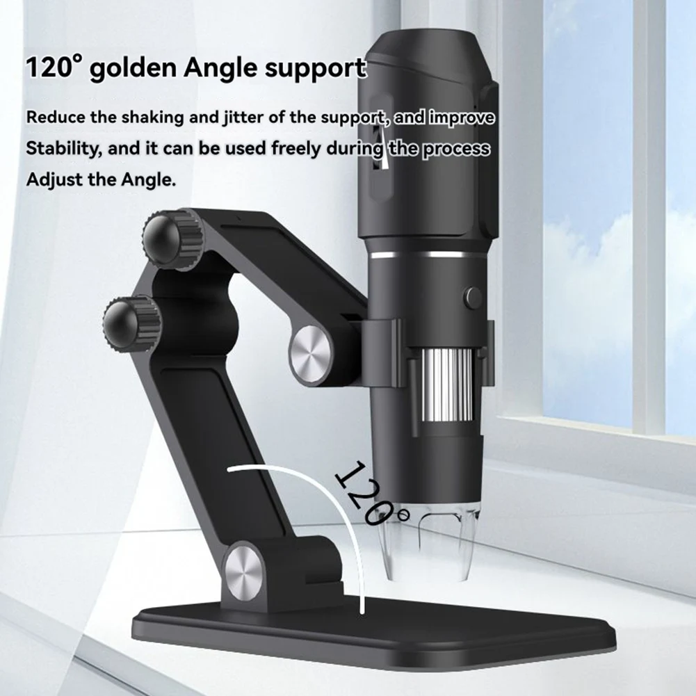 AT93-حامل زاوية قابل للطي وقابل للتعديل لمجهر رقمي واي فاي زجاج المكبر الإلكتروني USB
