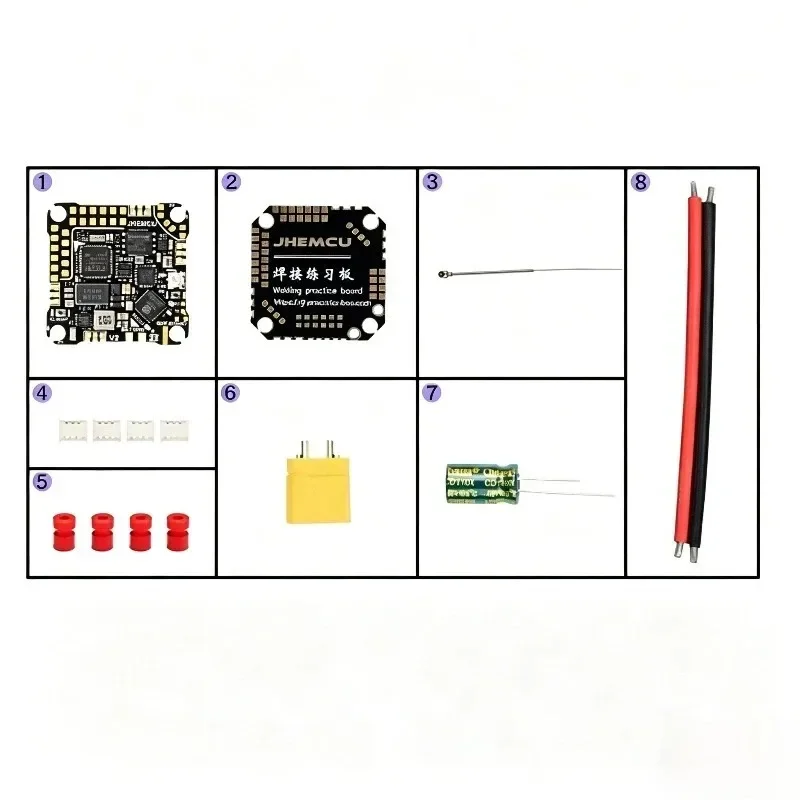 JHEMCU GHF435AIO V2 Contrôleur de vol 20A 2-4S avec OSD Baro Blackbox Récepteur ELRS 2.4G intégré pour drone FPV Freestyle RC