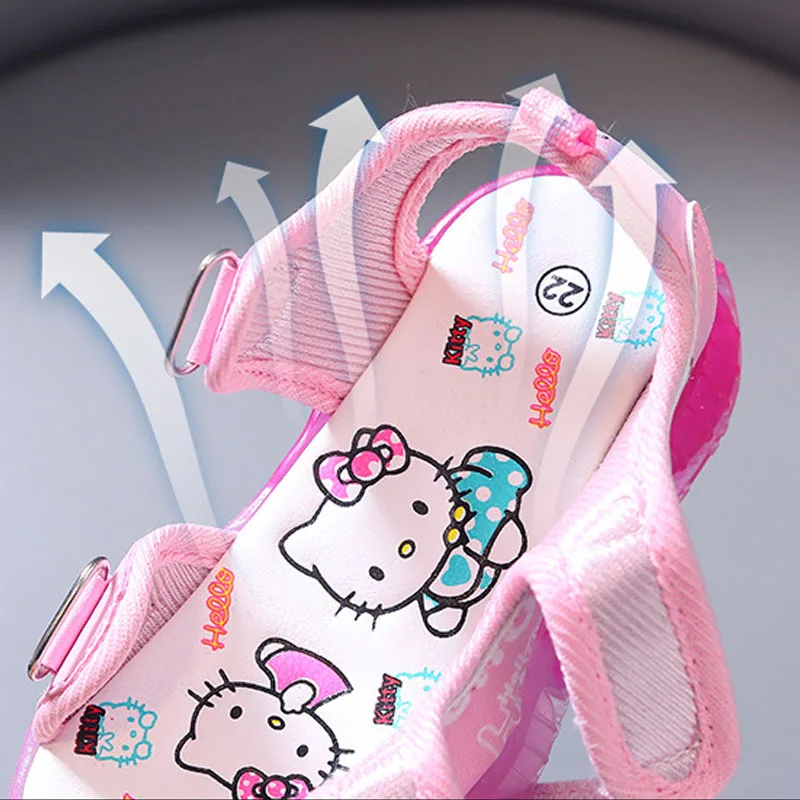 Estate bambina moda cartone animato Hello Kitty sandali sportivi leggeri a led scarpe casual da esterno antiscivolo per bambini scarpe da studente