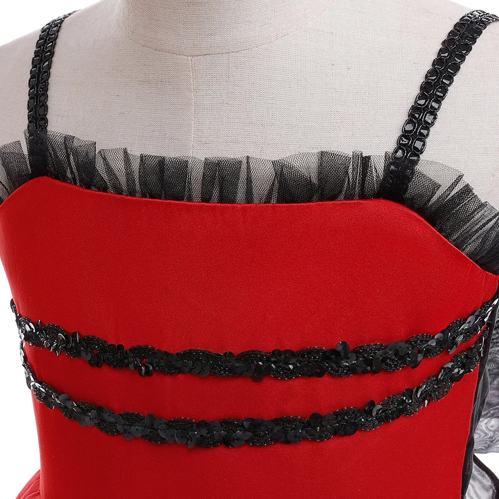 Czerwona Sukienka dla Dziewczynki na Kwiaty Księżniczka Kostium Halloween Dzieci 4-10 Lat Karnawał Kropki Cosplay Sukienka na Imprezę dla Dziewczynek Kokarda Nowy Rok