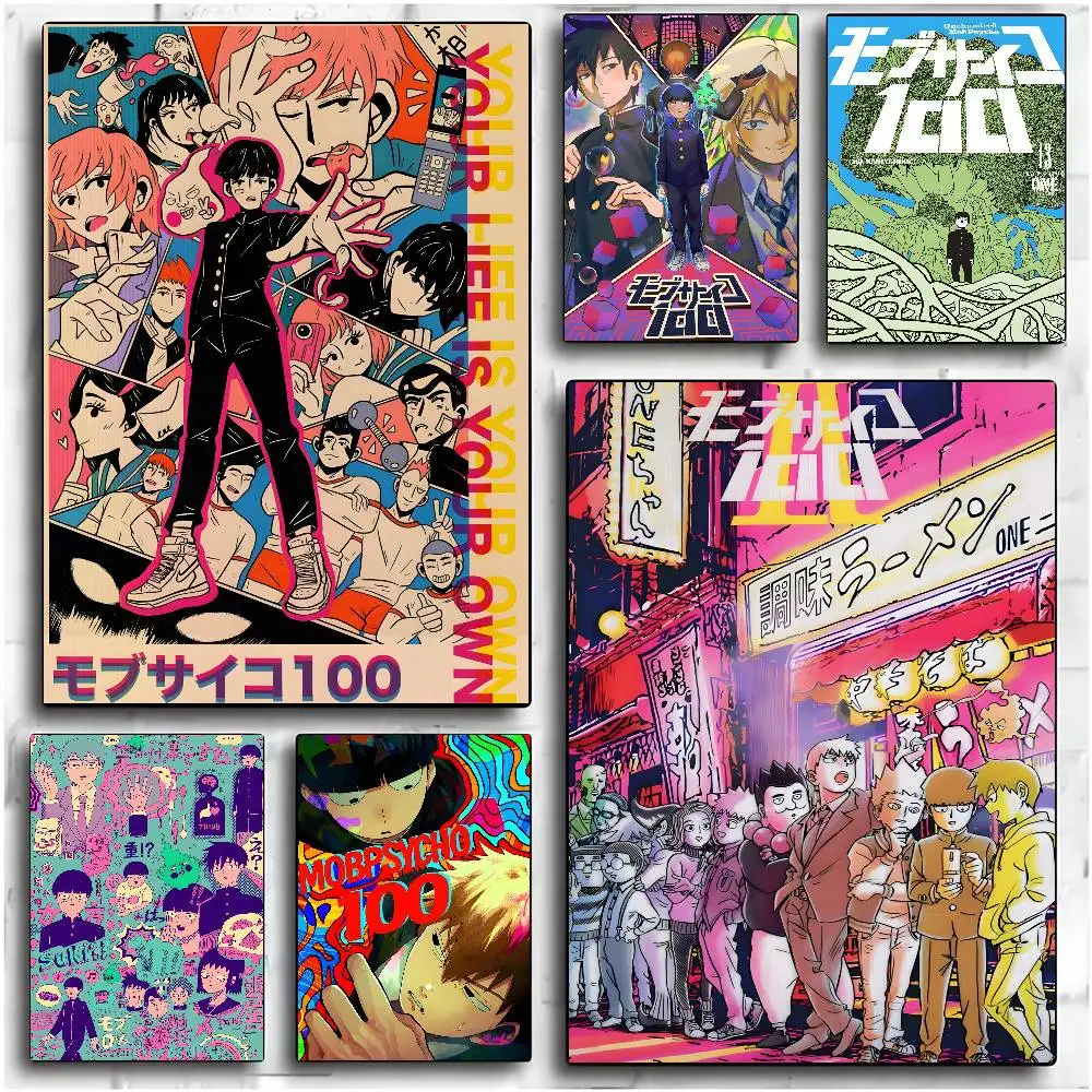 1PC Anime Mob Psycho 100 Poster HD art sticky wall waterproof home living room bedroom bar aesthetic decoration