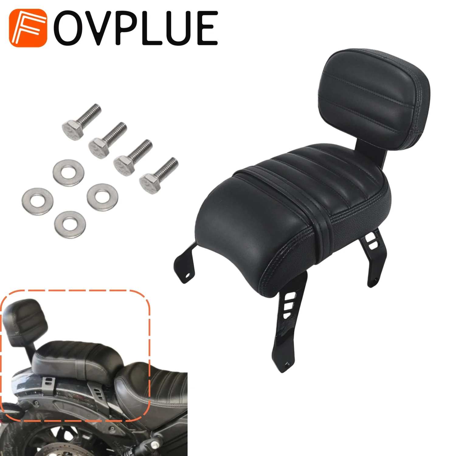 Für Indian Scout Bobber Sixty Twenty ABS 2018-UP PU-Leder Zubehör Motorrad Rücksitzpolster Rückenlehne Kit Sissy Bar
