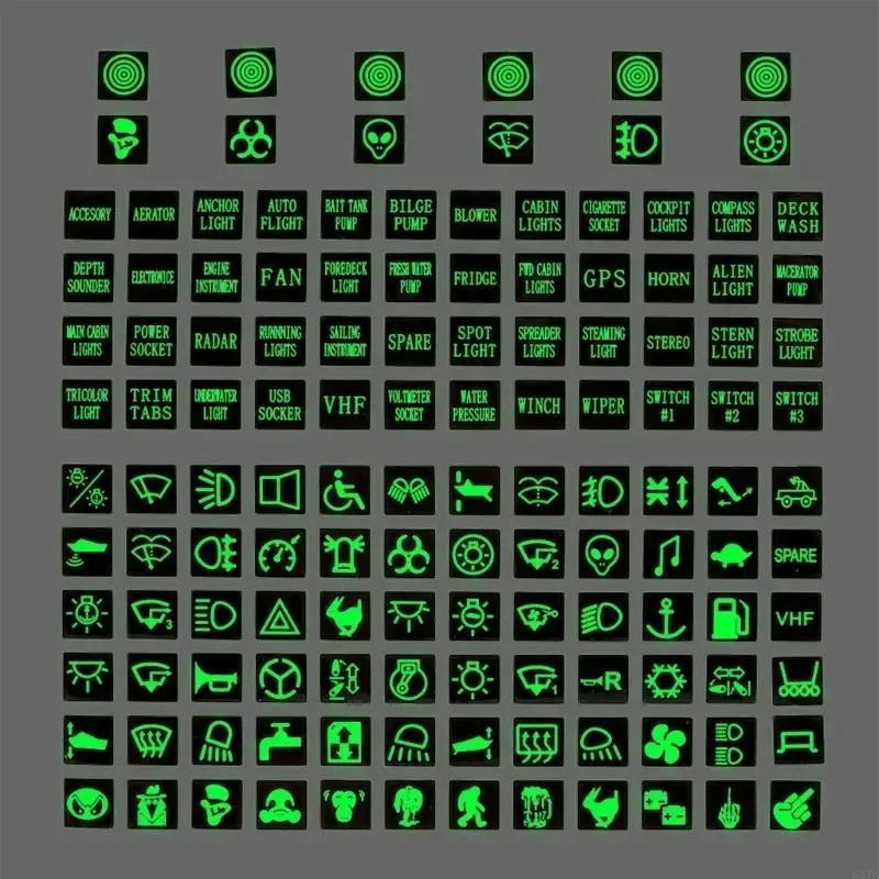 

PVC Luminous Car Stickers Switches Label Circuit Panel Decals Night Safety