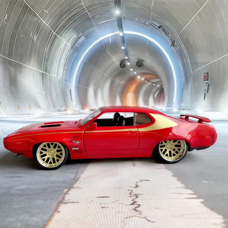 Jada 1/24 Plymouth 1972 GTX modèle de voiture en alliage peint ornement Collection cadeau pour enfant