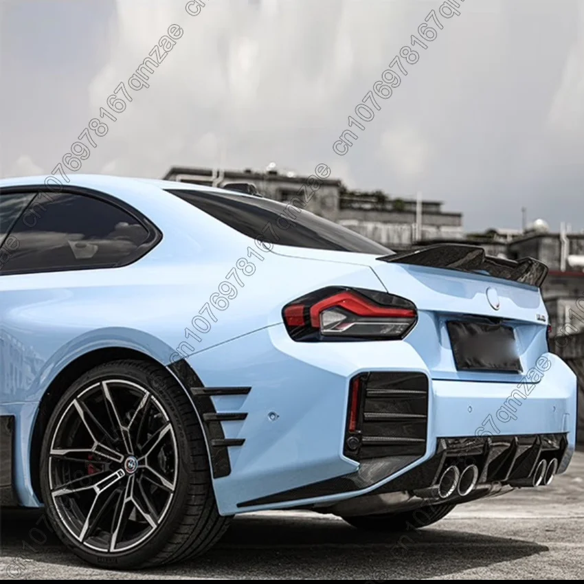Für BMW G87 M2 2023-2024 MP-Style Heckdiffusor, Glänzend Schwarzer Seitenspoiler, Carbon-Optik Hecklippe
