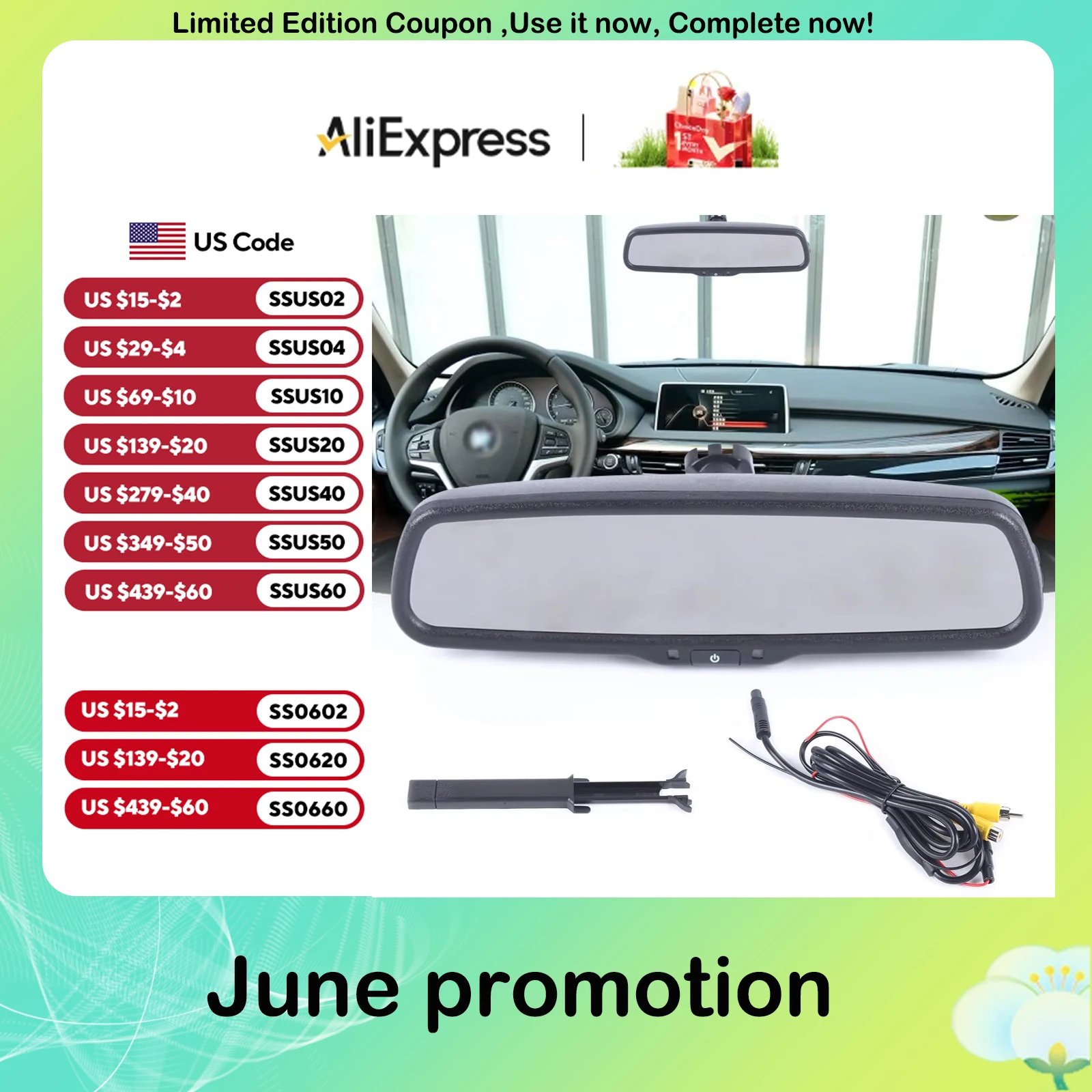 4.3 "الكترونية احتياطية للرؤية الليلية كاميرا ث/قوس لوقوف السيارات كاميرا احتياطية المضادة للوهج الرؤية الخلفية السيارات يعتم مرآة مراقب