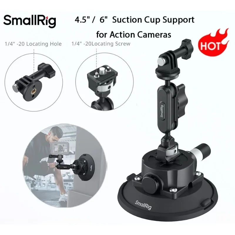 SmallRig Suction Cup 5855/5856 Support for DJI Osmo Action Cameras with Ball-Head Magic Arm Phone Mount Action Cam Accessory