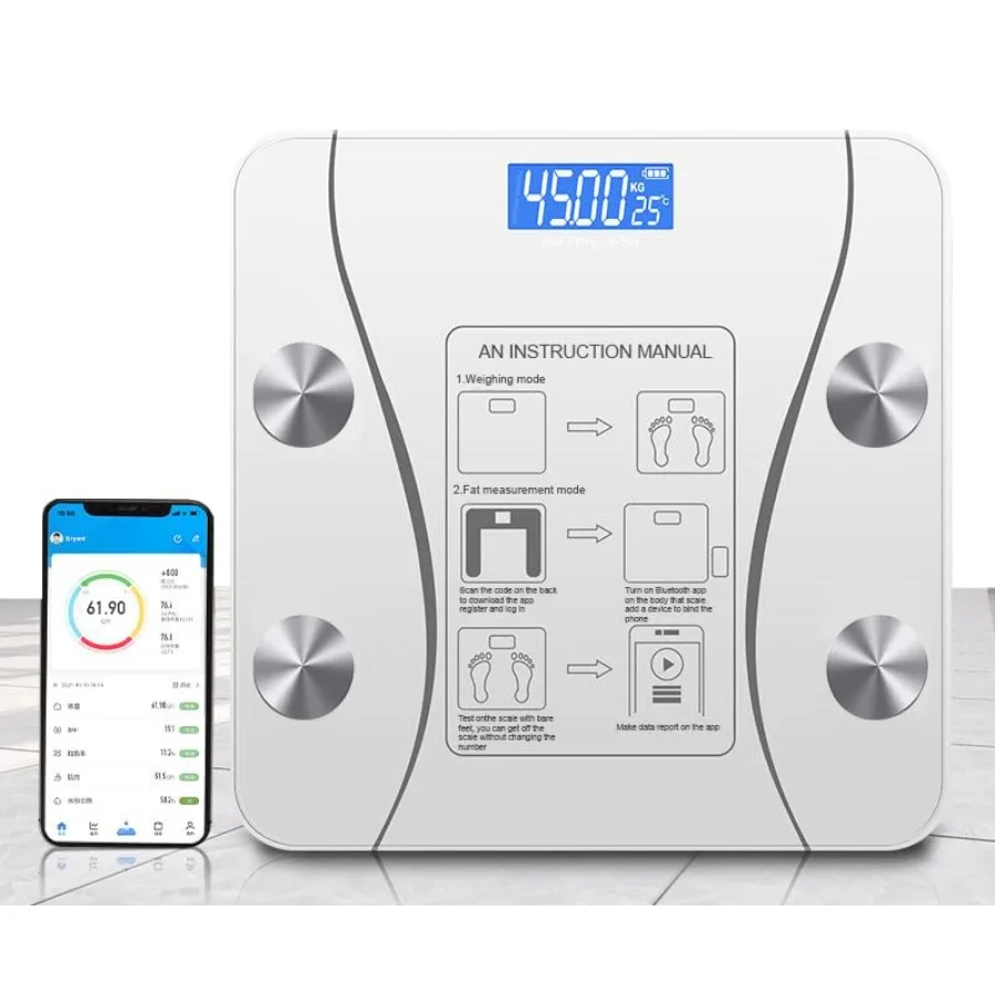 Smart Scale for Body Weight, Digital Bathroom Weighing Scale with Smart Sync App, BMI, Body Fat, Muscle Mass, Accurate Bluetoot