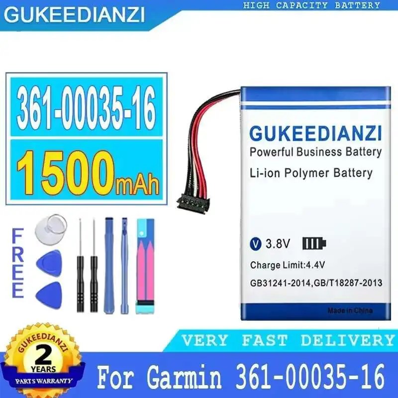 

For Garmin 361-00035-16 3610003516 1500mAh Good Low-Temperature Performance Long Lasting Gps Device Battery