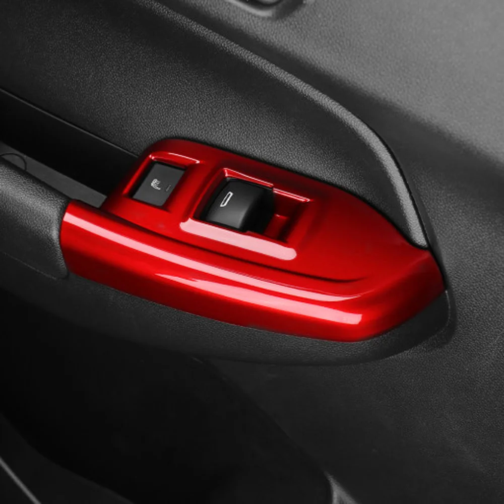 Red Interior Window Control Switch Button Cover Door Armrest Panel Trim For Chevrolet Trailblazer 2020 2021 2022