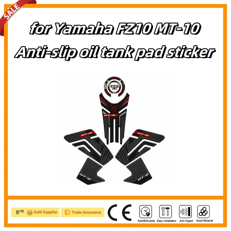 Motorcycle gas fuel oil kit knee protector hyper naked stickers decals tank pad grips for Yamaha mt10 fz10 FZ MT-10 MT-10 SP