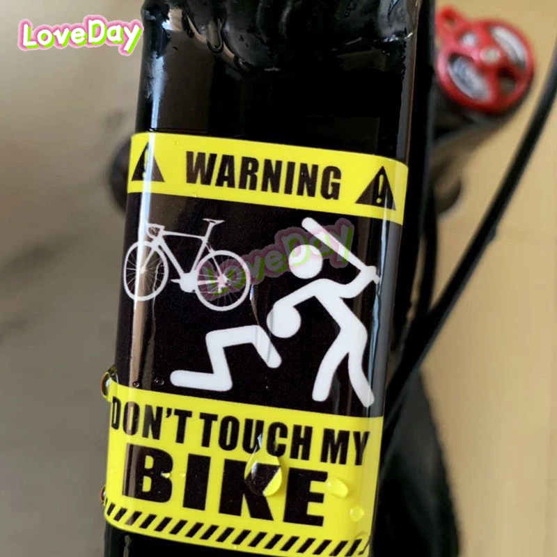 ملصق تحذير مخصص للدراجات ، ملصق إطار قابل للطي وجبال الطريق ، لا تلمس دراجتي #3