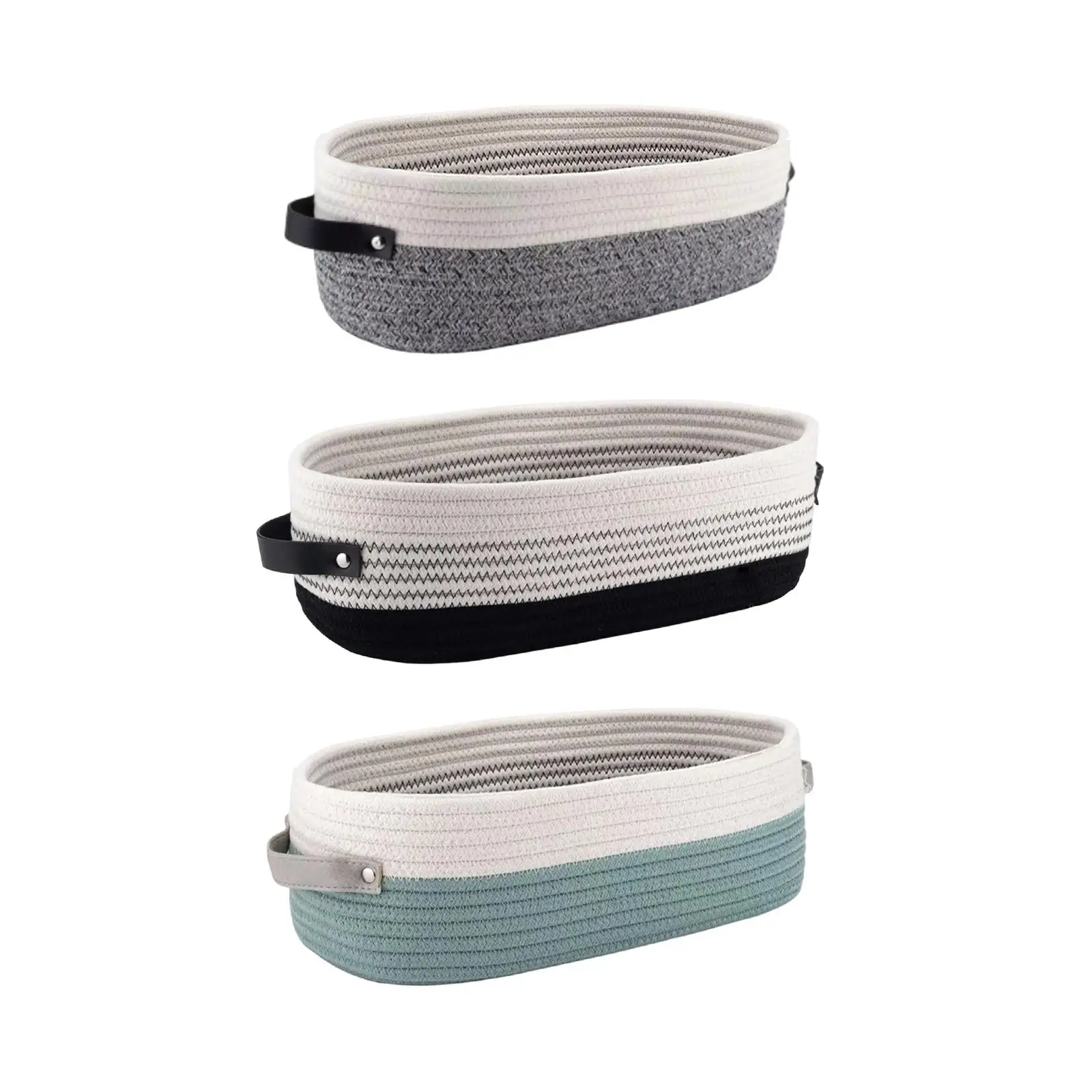 

Плетеная корзина для хранения, прочная корзина для полки, органайзер для ванной комнаты, с ручками для шкафа, столешницы, гостиной