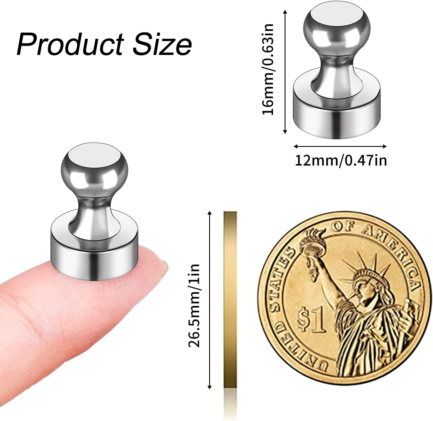 10개입 자석 핀 네오디뮴 금속 강력 자석 사무실 교육용 화이트보드 냉장고 자석 못