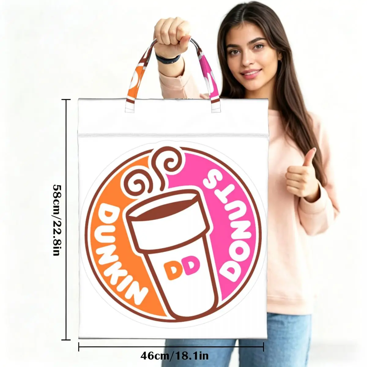 Dunkin Donuts Laundry Collector Foldable Laundry Basket Large Storage Washing Basket Home Organizer view 3