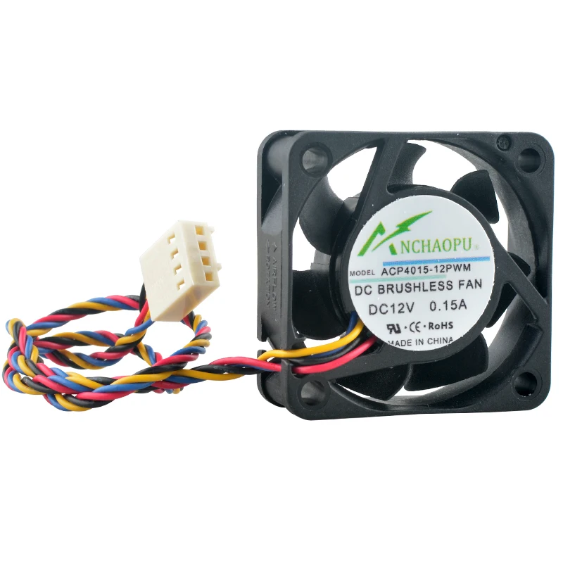 

ACP4015-12PWM 4 см 40 мм вентилятор 40x40x15 мм DC12V 0,15A 4-контактный 8800/9800 об/мин Высокоскоростной вентилятор охлаждения для микроустройства ЦП