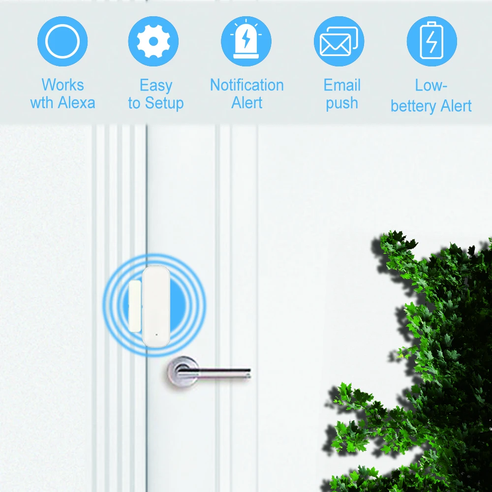 Imagem -03 - Tuya-zigbee Sensor de Porta e Janela Detector de Segurança Doméstica Inteligente Abrir e Fechar Aviso Funciona com Alexa e Google Home