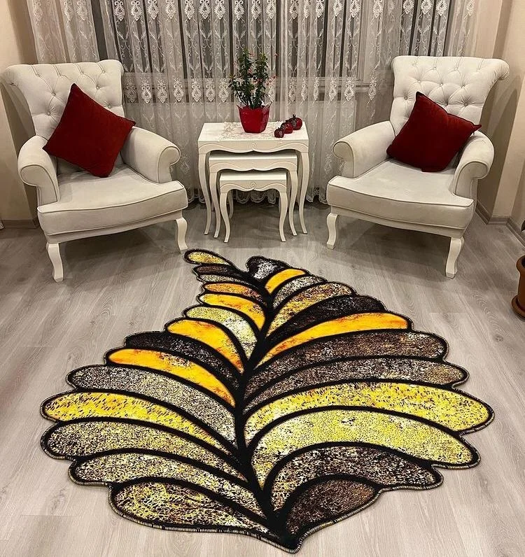 Custom Cut Antibacterial Home Decor Leather Living Room Bedroom Entrance Kitchen Carpet Rugs carpets for living room Lounge Rug