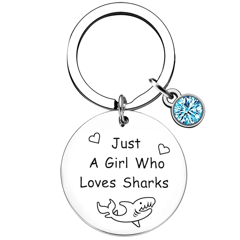 Shark Gift Keychain Daughter Jewelry Key Rings Shark Girl Gift Swimmer gift