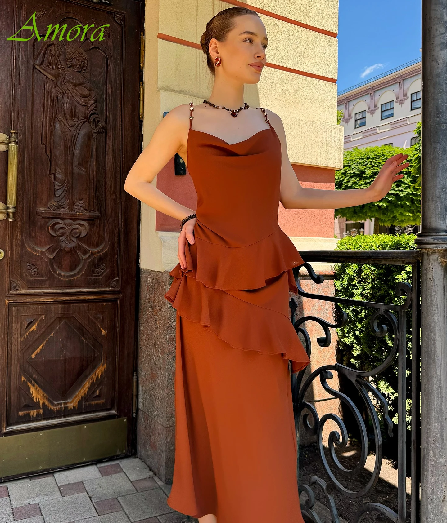 

Customized Straight Square Collar Elegant Evening Dress Temperament High Quality Bespoke Occasion Gowns Delicate Prom Dress