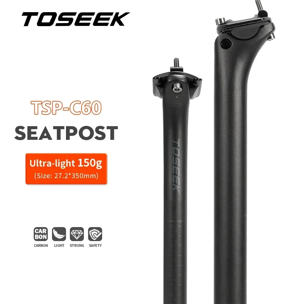 

TOSEEK C60 Подседельный штырь из углеродного волокна 27,2 мм 31,6 мм Подседельный штырь для велосипеда 350 мм 400 мм Сверхлегкий подседельный штырь для велосипеда Карбоновая подседельная труба MTB