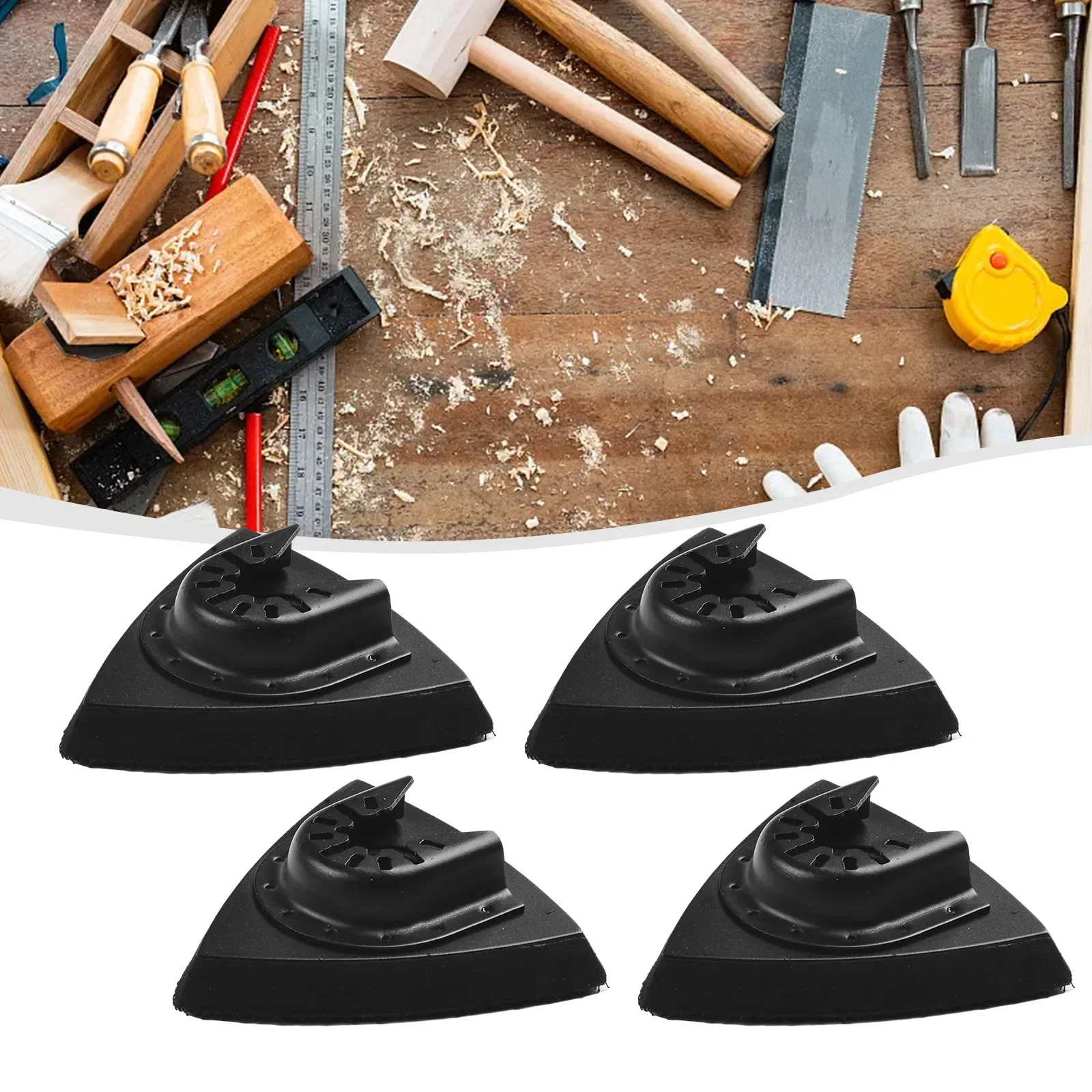 4pcs 80x80x80mm Triangular Sanding Pad Grinding Triangle Oscillating Sandpaper Multi-Tool Blade Tool Accessories