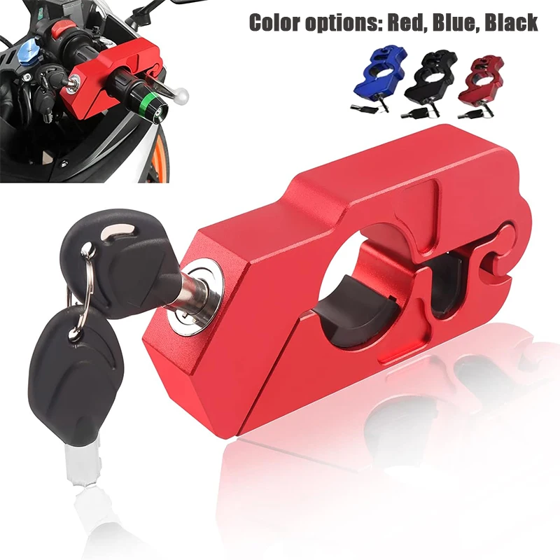 Motorcycle Anti-Theft Handlebar Lock | Solid Brake Handle Lock with Imitating Steal-Proof Pull Rod for ATV, Dirt & Street Bikes