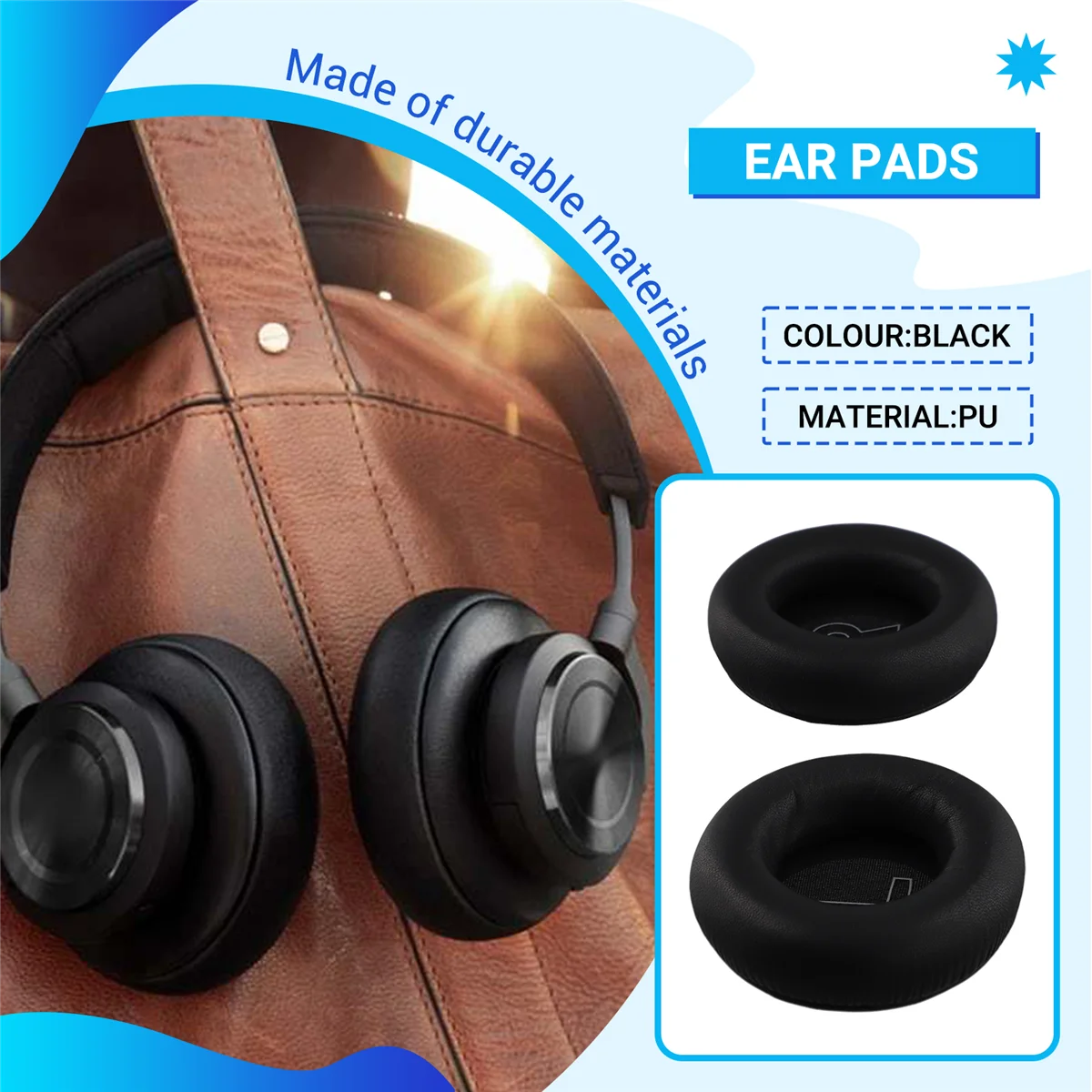 Амбушюры Дышащие амбушюры для наушников Beoplay H9 H7, мягкие пенопластовые подушечки, черные подушечки