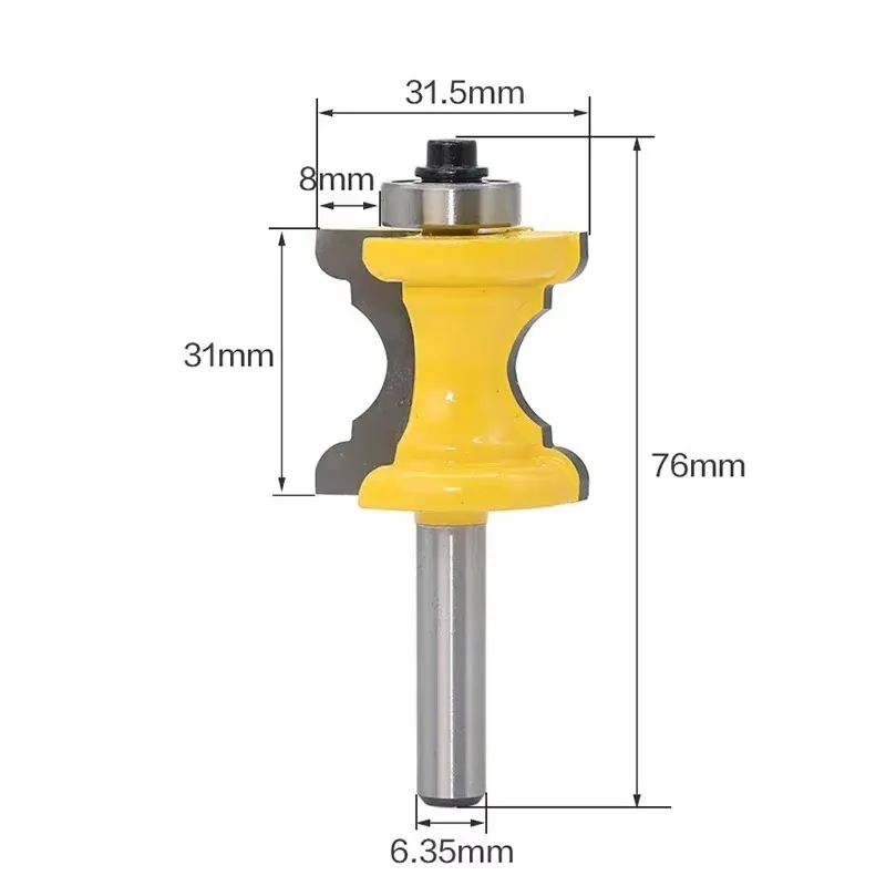 1 قطعة 1/2 "12.7 مللي متر عرقوب قاطعة المطحنة الخشب نحت Bullnose مع حبة العمود راوتر بت خط سكين النجارة لسان القاطع الخشب