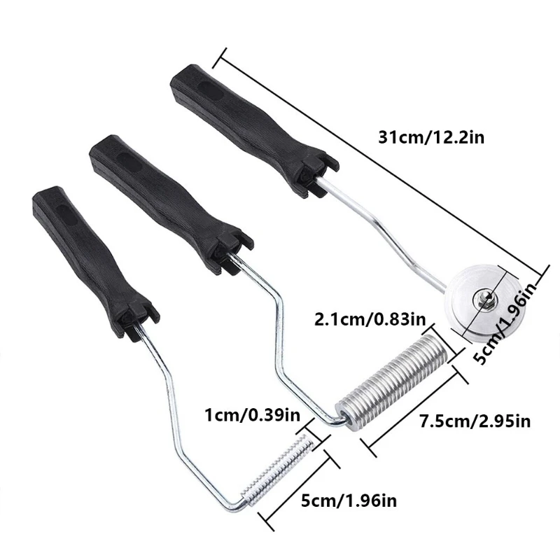 3pcs Fiberglass Roller Tools Kit Aluminum Alloy Fiberglass Bubble Paddle Laminating Paint Rollers Kit for FRP Mould Resin