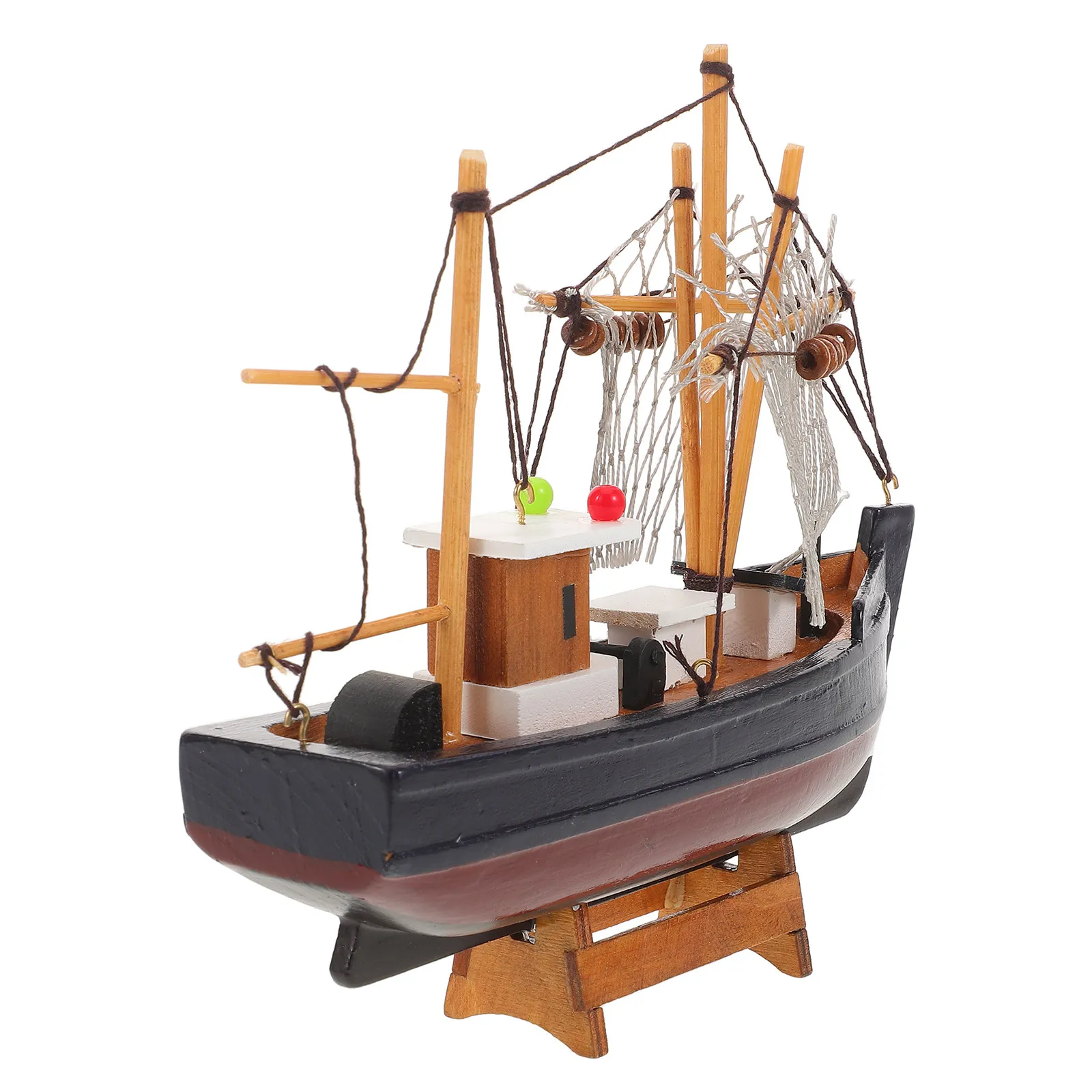 Wooden Sailboat Nautical Ship Mediterranean Style Tabletop Decor Coastal Home Ocean Themed Party Rustic Beach Boat Centerpiece