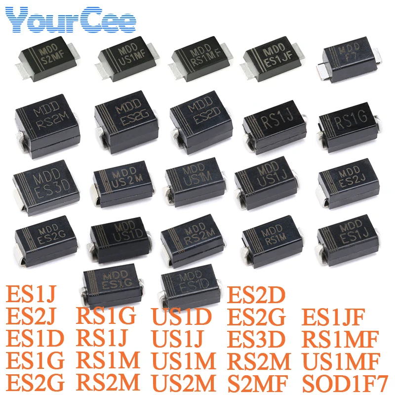 100PCS S2MF US1MF RS1MF ES1JF SMAF SMD Ultra-fast Recovery Rectifier Diode ES1D ES1G ES1J ES2G RS1M US1D US1J US1M US2M RS2M