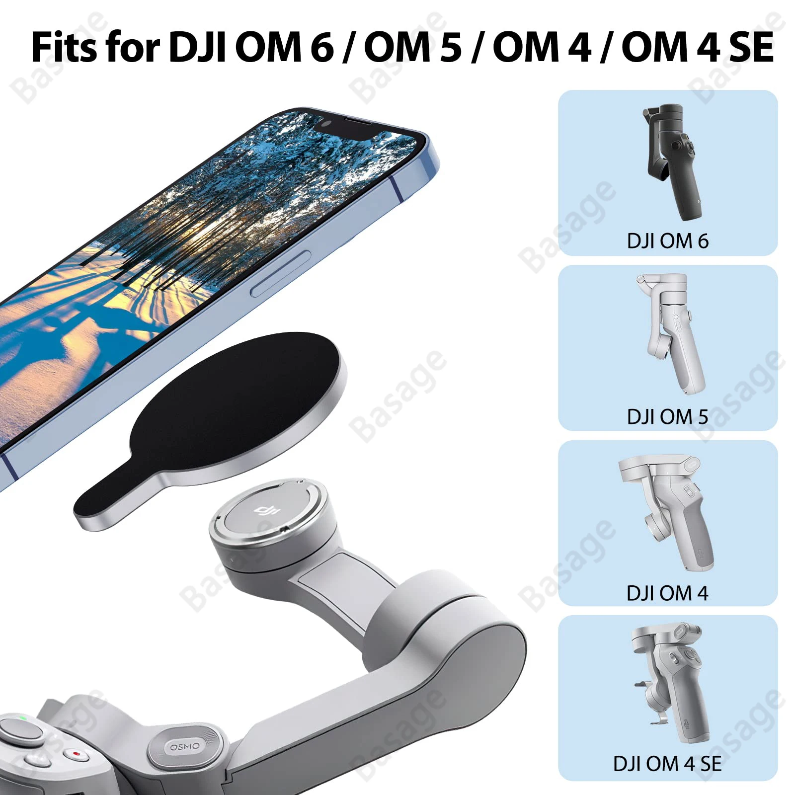 Magnetic Adapter Mobile Phone Holder Handheld Stabilizer Quick Release Accessories for DJI Osmo OM6 OM5 OM4 Gimbal for Magsafe