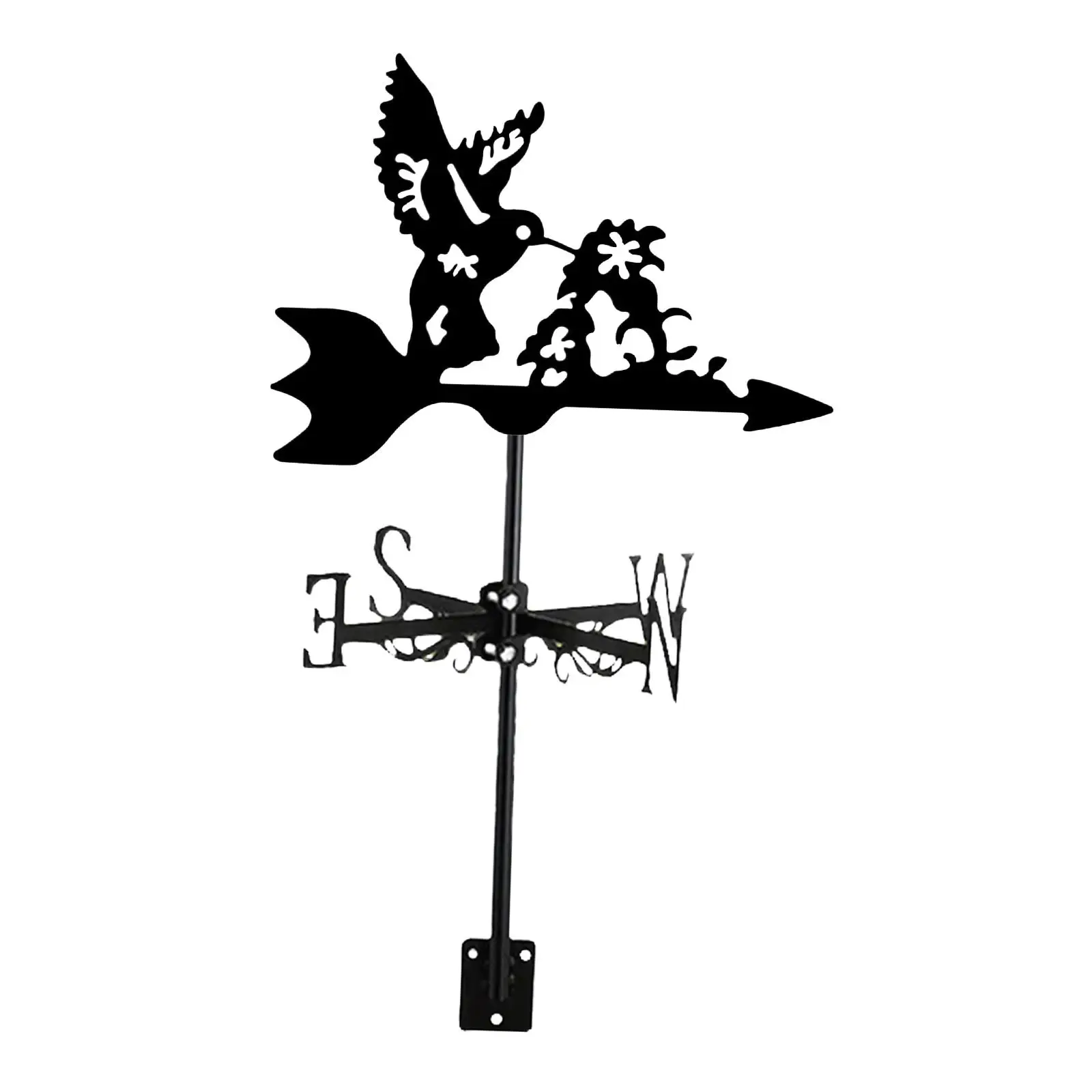 Bird Metal Weathervane Iron Art Ornament Animal Wind Direction Indicator for Garden Decor Outdoor Cottage Farmhouse Roof Mount