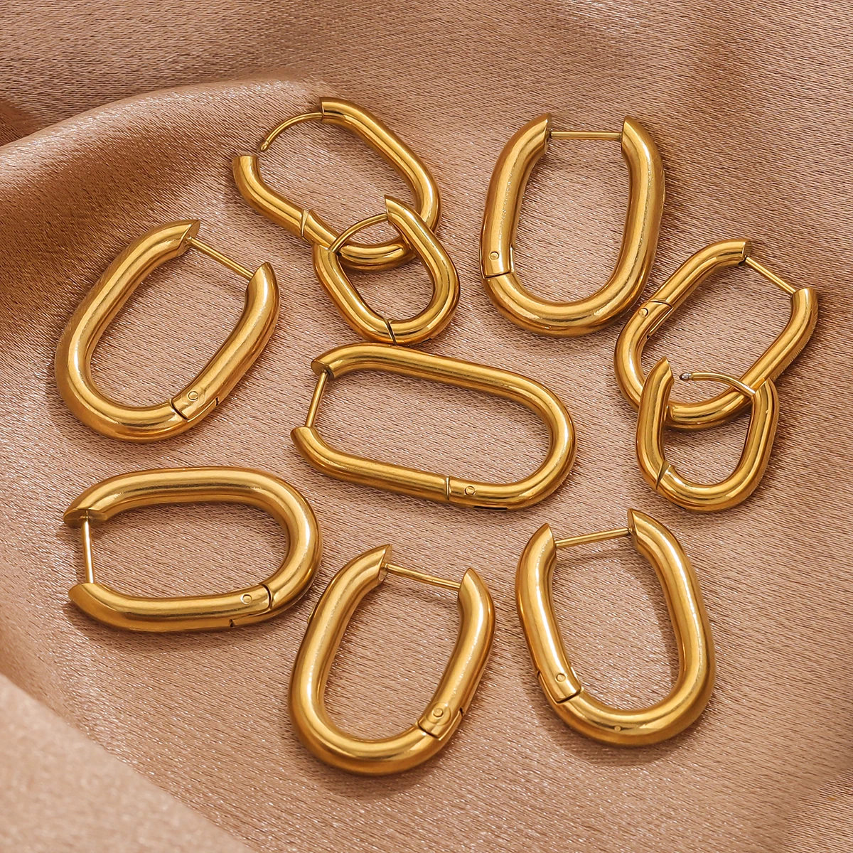 Модные креативные серьги-кольца с U-образным кольцом для женщин, модные очаровательные женские серьги для уличной фотографии, ювелирные изделия, оптовая продажа